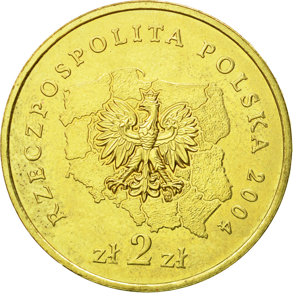 Coin, Poland, 2 Zlote, 2004, Warsaw, MS(63), Brass, KM:491