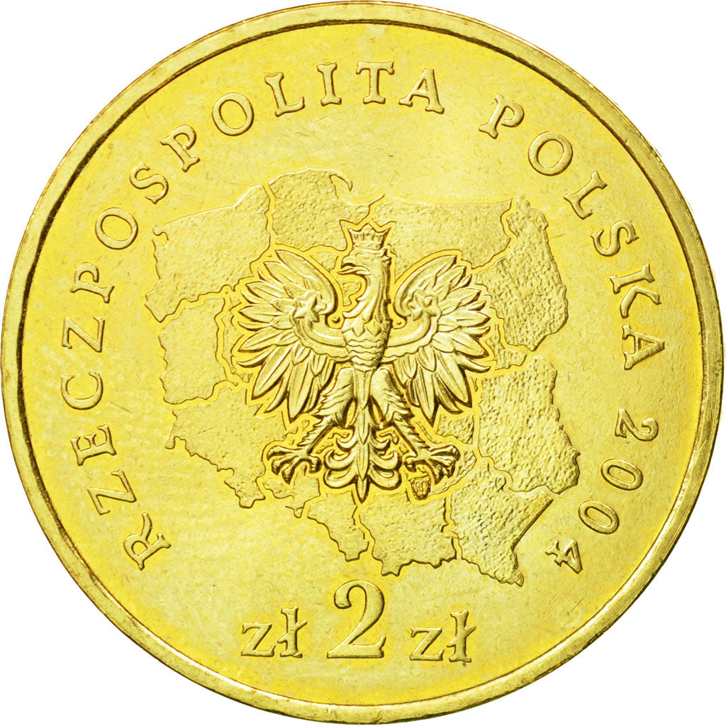 Coin, Poland, 2 Zlote, 2004, Warsaw, MS(63), Brass, KM:493