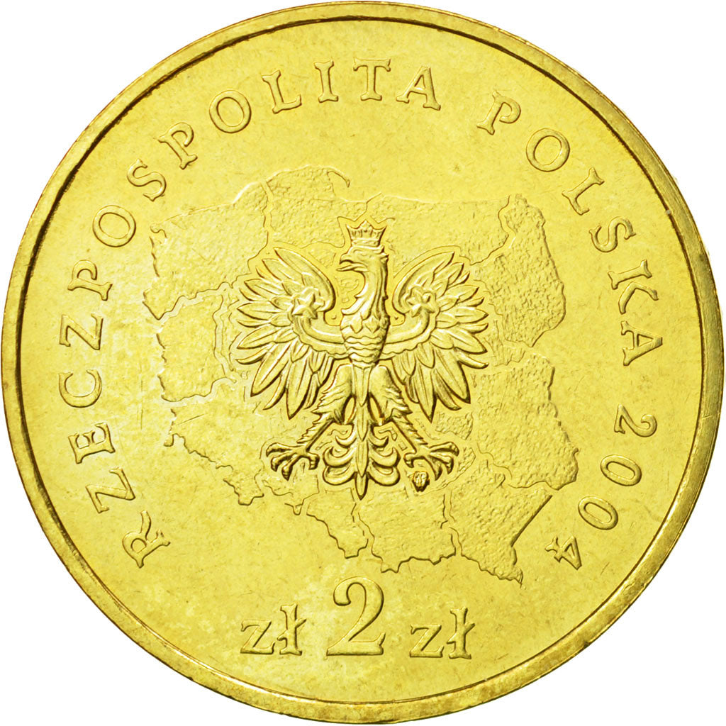 Coin, Poland, 2 Zlote, 2004, Warsaw, MS(63), Brass, KM:514