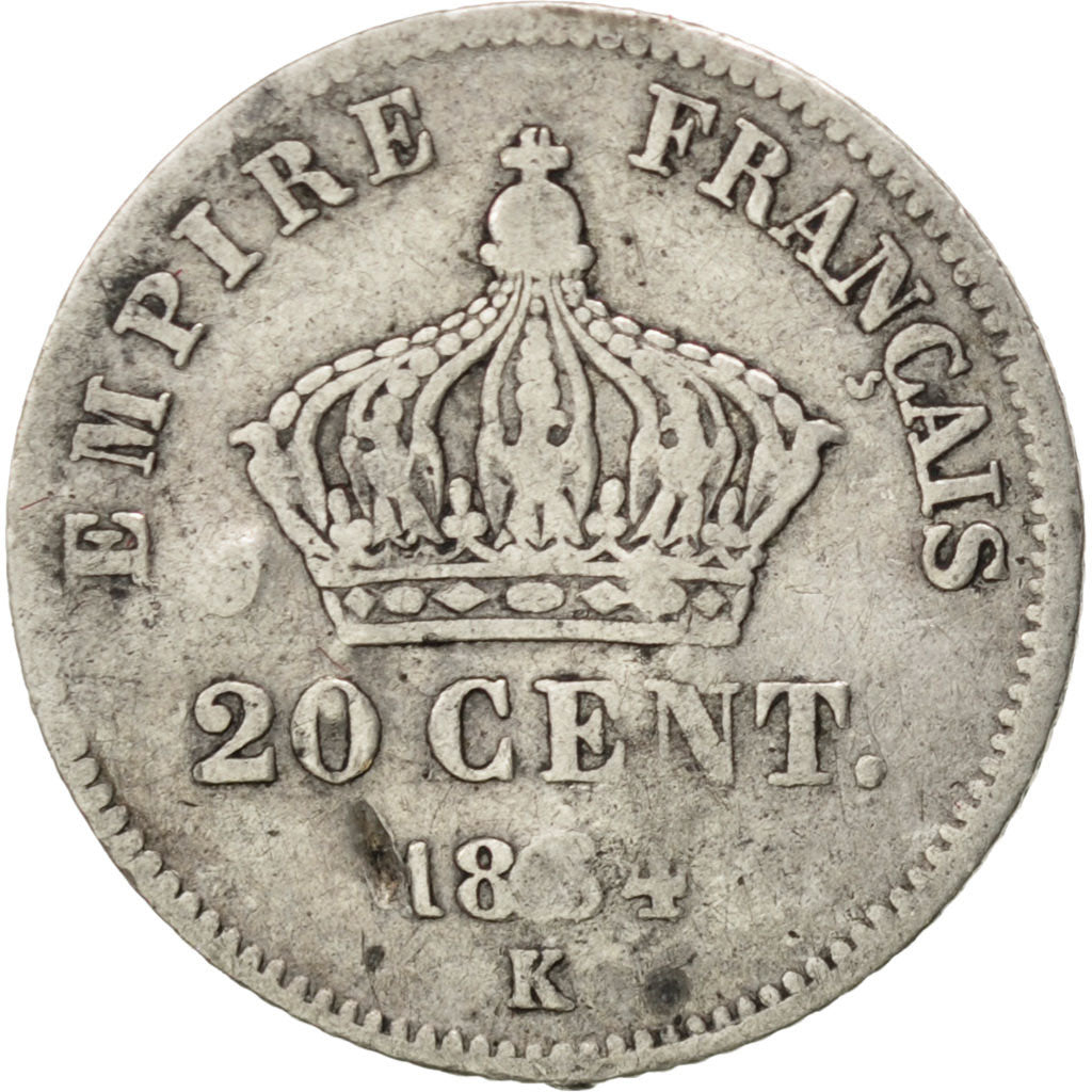 Coin, France, Napoleon III, Napoléon III, 20 Centimes, 1864, Bordeaux