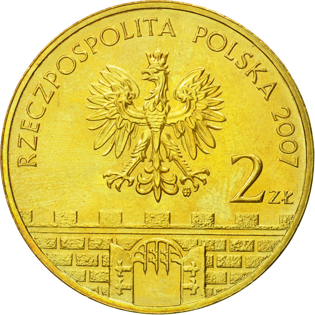 Coin, Poland, 2 Zlote, 2007, Warsaw, MS(63), Brass, KM:623