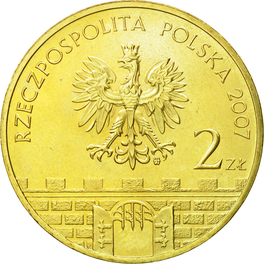Coin, Poland, 2 Zlote, 2007, Warsaw, MS(63), Brass, KM:624