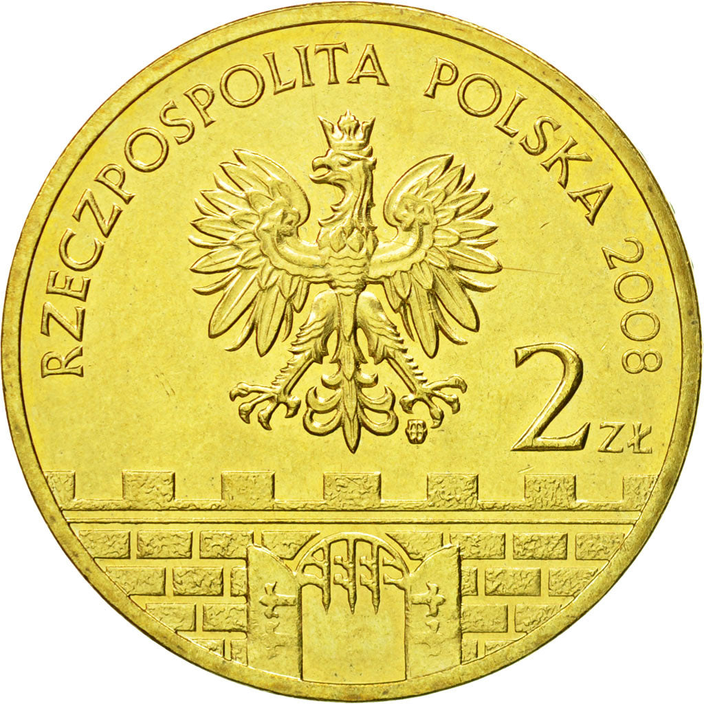 Coin, Poland, 2 Zlote, 2008, Warsaw, MS(63), Brass, KM:631