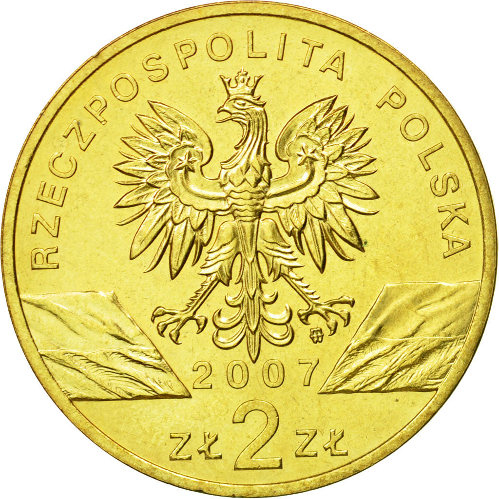 Coin, Poland, 2 Zlote, 2007, Warsaw, MS(63), Brass, KM:578