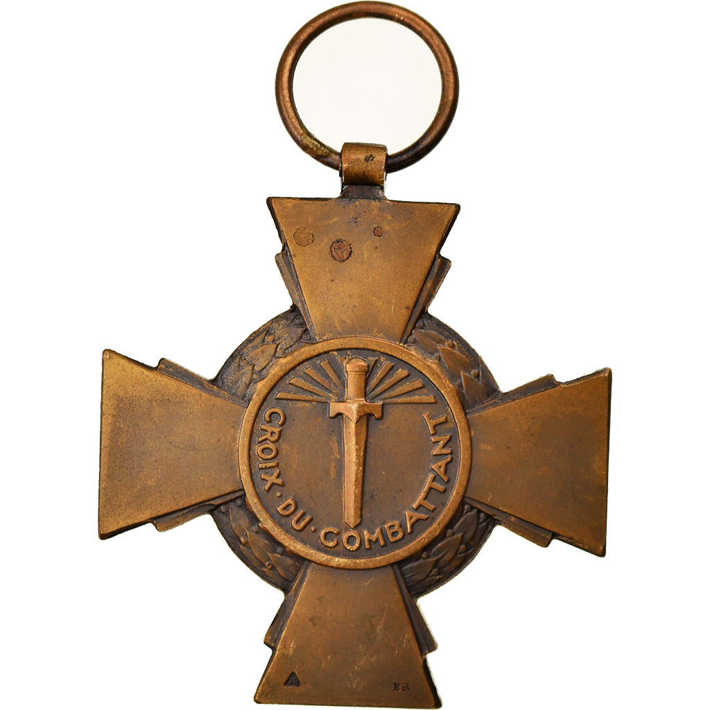 France, Croix du Combattant, Médaille, Très bon état, Gilt Bronze, 36