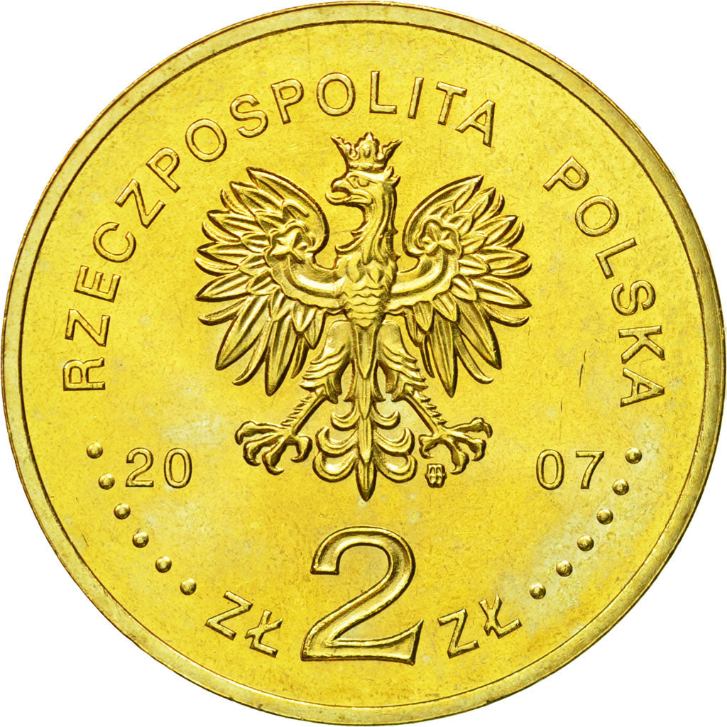 Coin, Poland, 2 Zlote, 2007, Warsaw, MS(63), Brass, KM:586