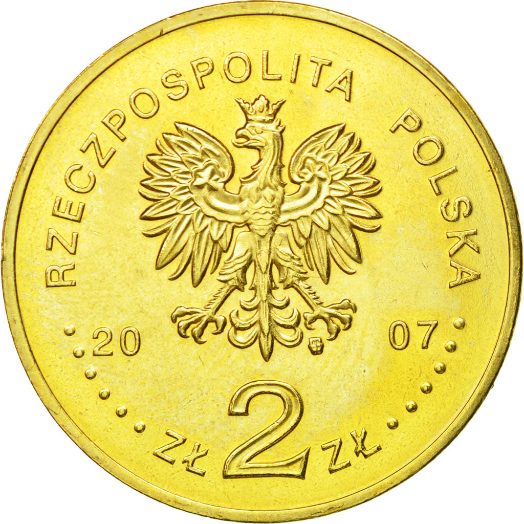 Coin, Poland, 2 Zlote, 2007, Warsaw, MS(63), Brass, KM:610