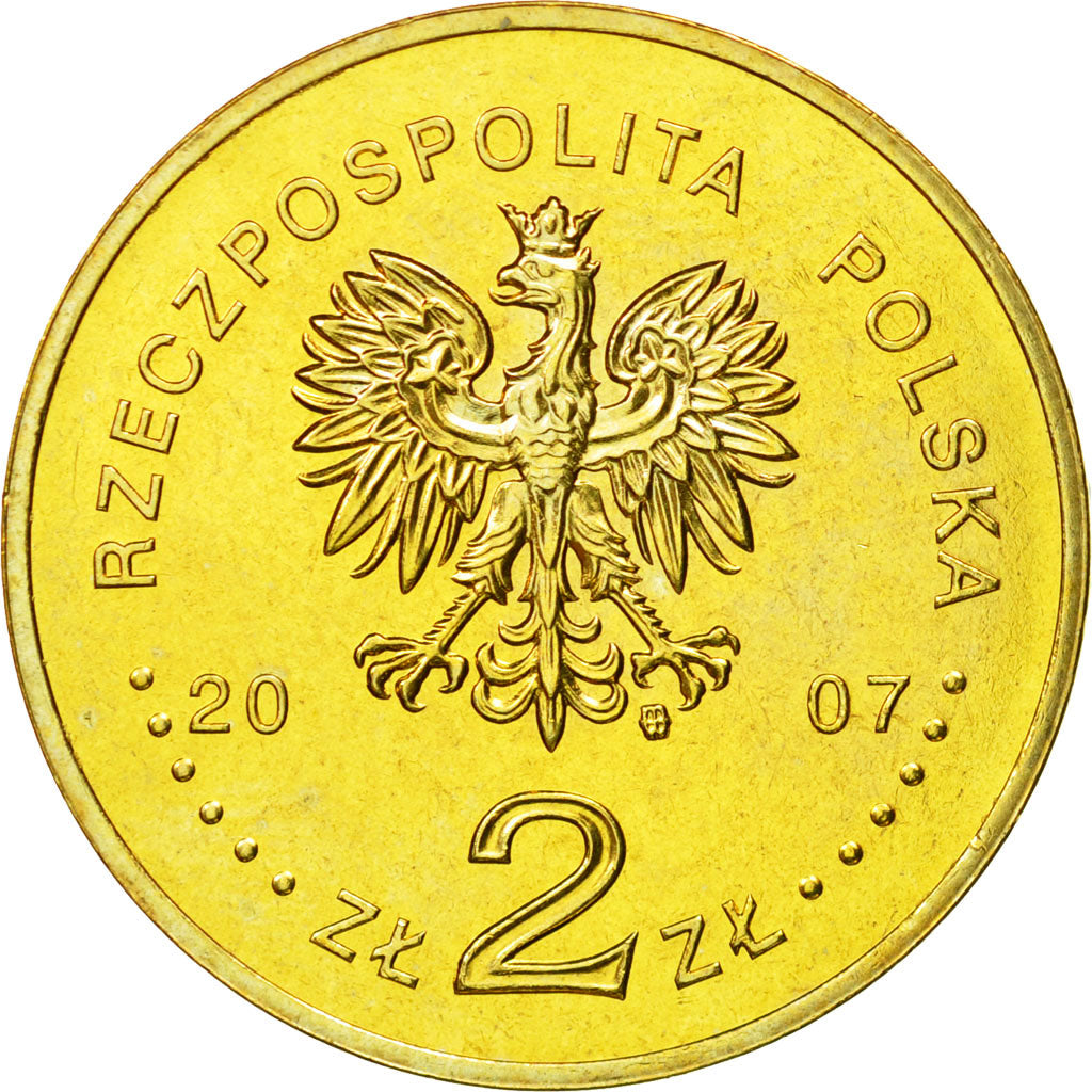 Coin, Poland, 2 Zlote, 2007, Warsaw, MS(63), Brass, KM:592