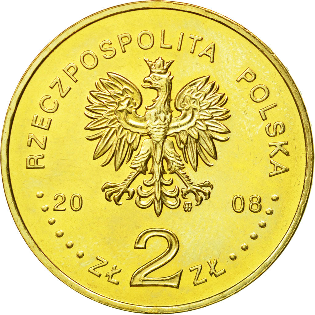 Munten, Polen, 2 Zlote, 2008, Warsaw, UNC-, Tin, KM:641