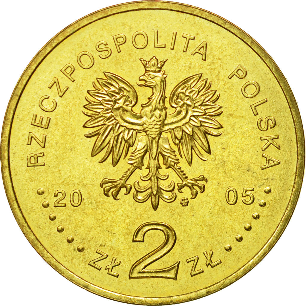 Coin, Poland, 2 Zlote, 2005, Warsaw, MS(63), Brass, KM:525