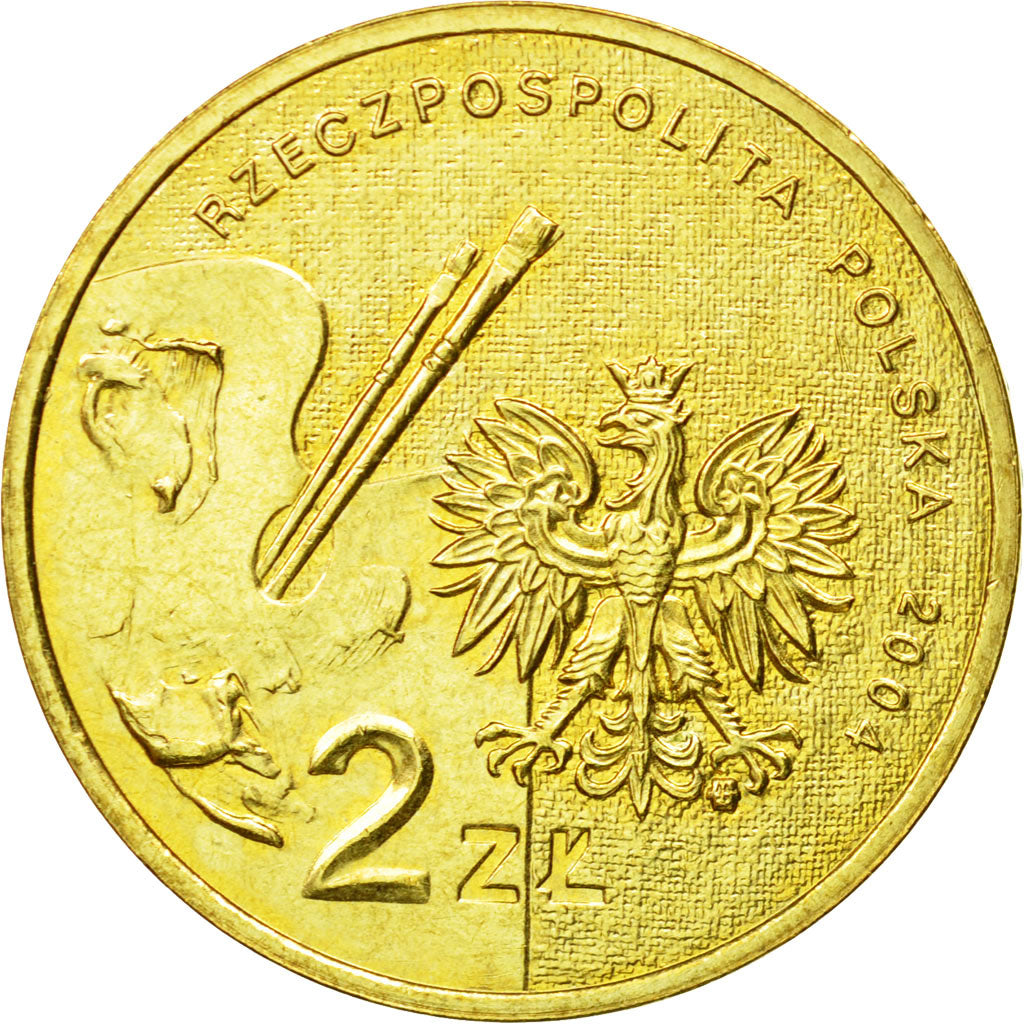 Coin, Poland, 2 Zlote, 2004, Warsaw, MS(63), Brass, KM:512