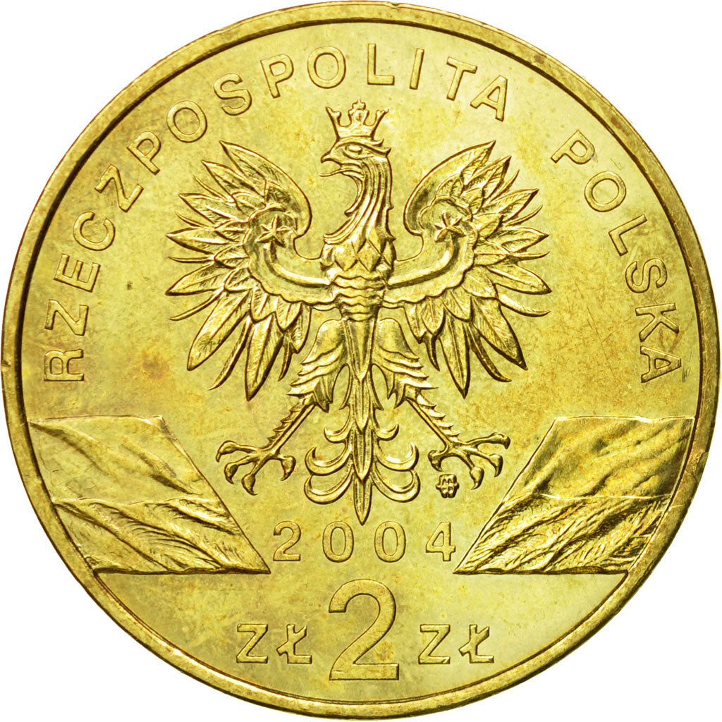 Coin, Poland, 2 Zlote, 2004, Warsaw, MS(63), Brass, KM:464