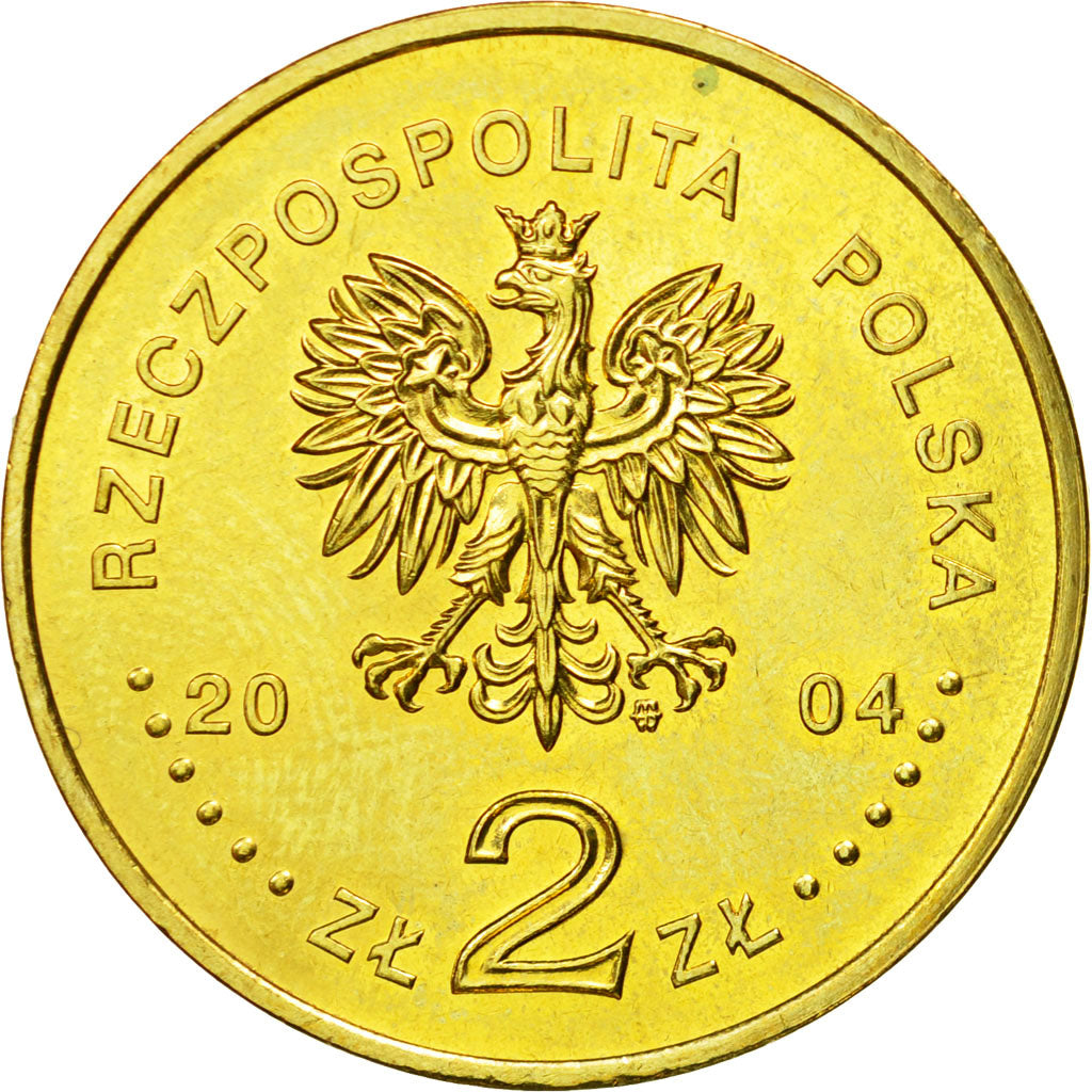 Coin, Poland, 2 Zlote, 2004, Warsaw, MS(63), Brass, KM:507