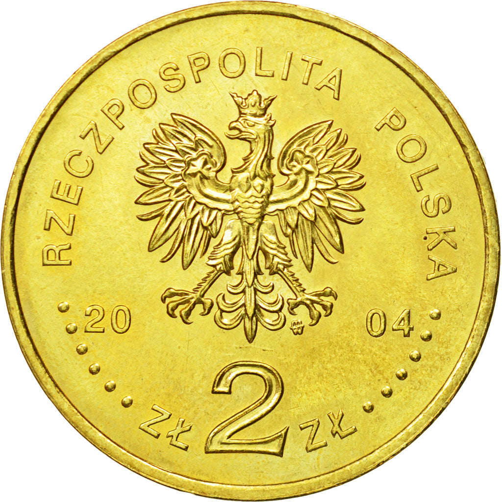 Coin, Poland, 2 Zlote, 2004, Warsaw, MS(63), Brass, KM:479