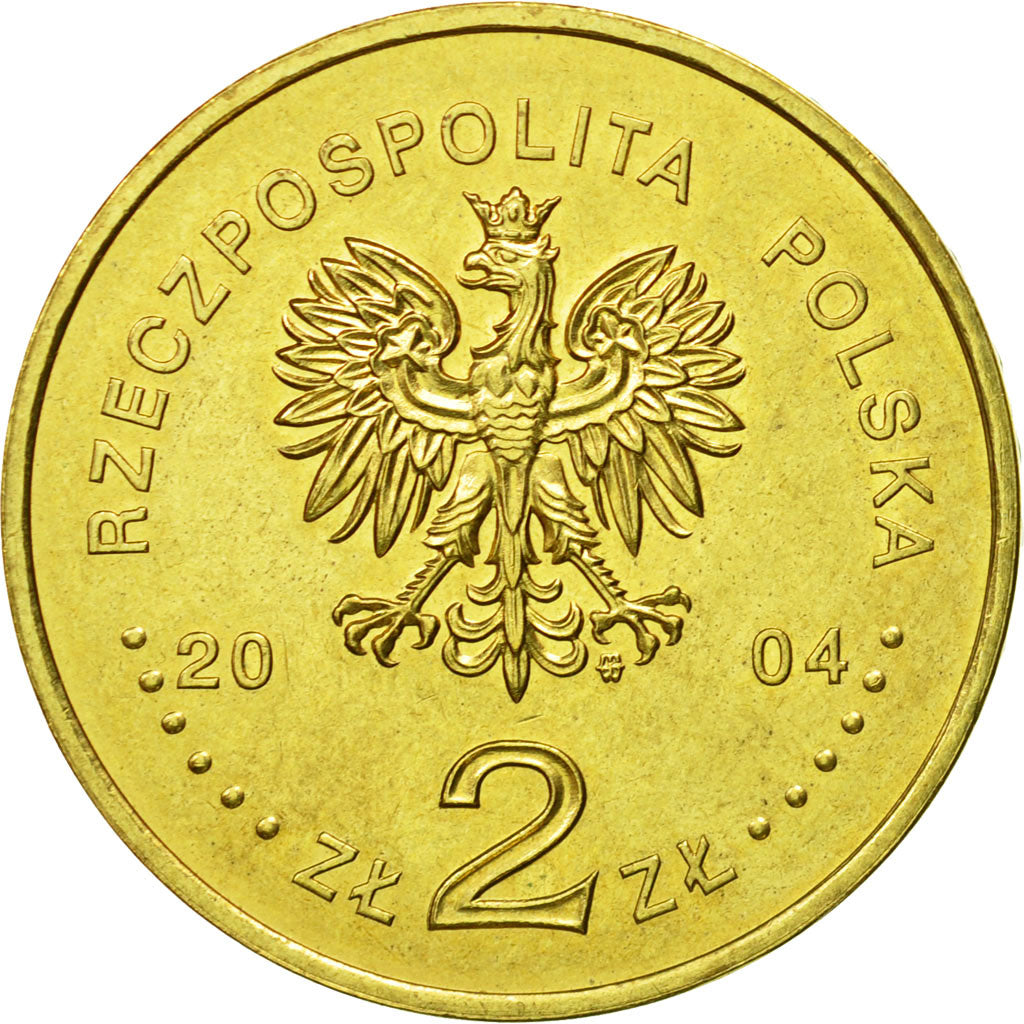Coin, Poland, 2 Zlote, 2004, Warsaw, MS(63), Brass, KM:481
