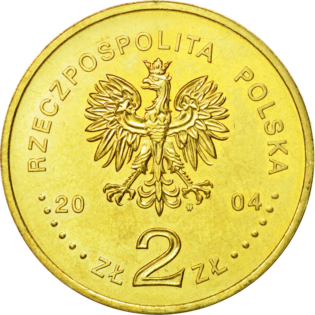 Coin, Poland, 2 Zlote, 2004, Warsaw, MS(63), Brass, KM:501
