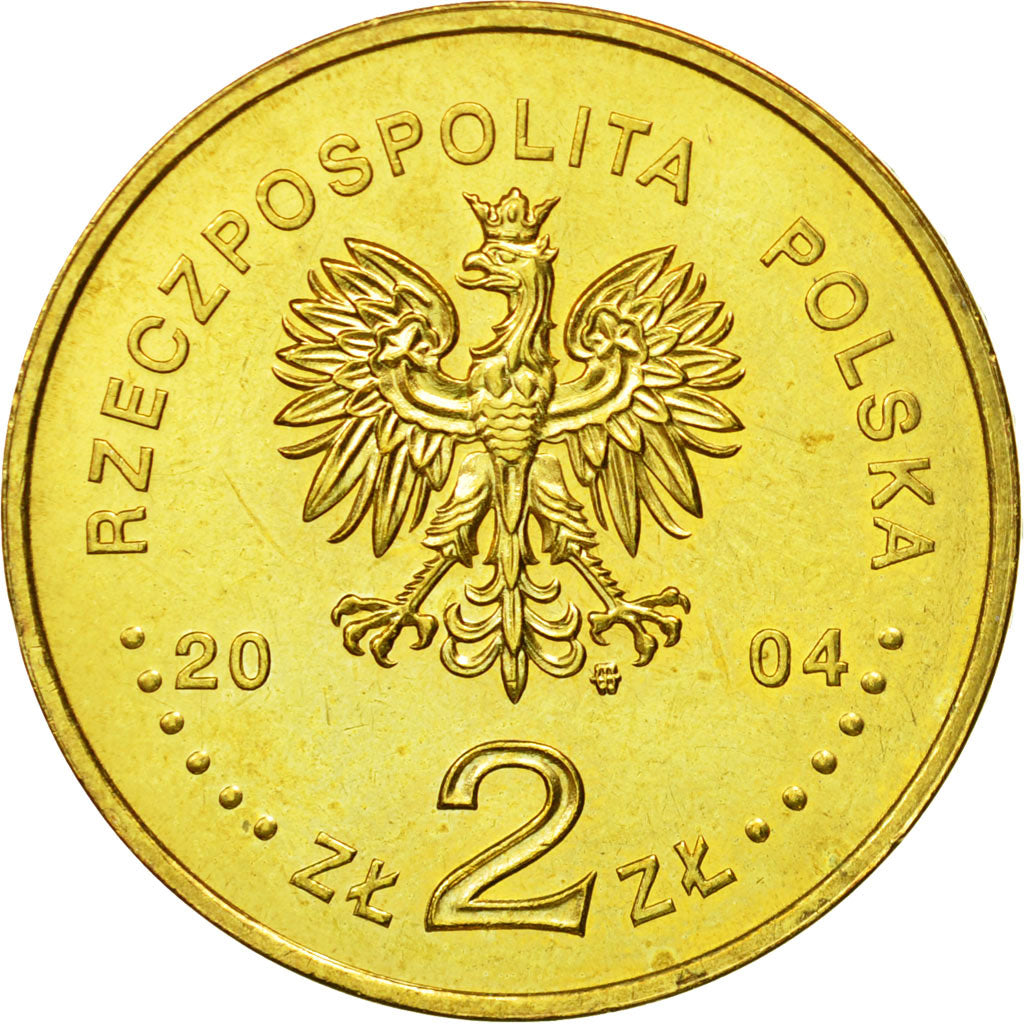 Coin, Poland, 2 Zlote, 2004, Warsaw, MS(63), Brass, KM:503