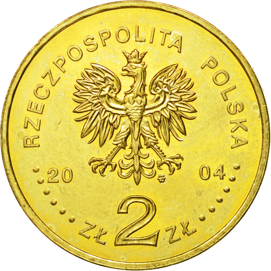 Coin, Poland, 2 Zlote, 2004, Warsaw, MS(63), Brass, KM:509