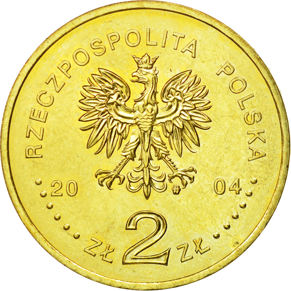 Coin, Poland, 2 Zlote, 2004, Warsaw, MS(63), Brass, KM:496