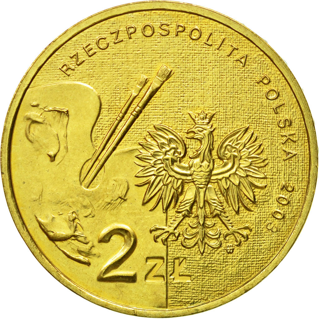 Coin, Poland, 2 Zlote, 2003, Warsaw, MS(63), Brass, KM:477