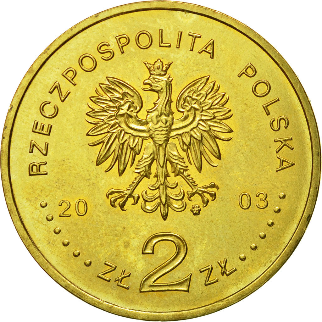 Coin, Poland, 2 Zlote, 2003, Warsaw, MS(63), Brass, KM:473