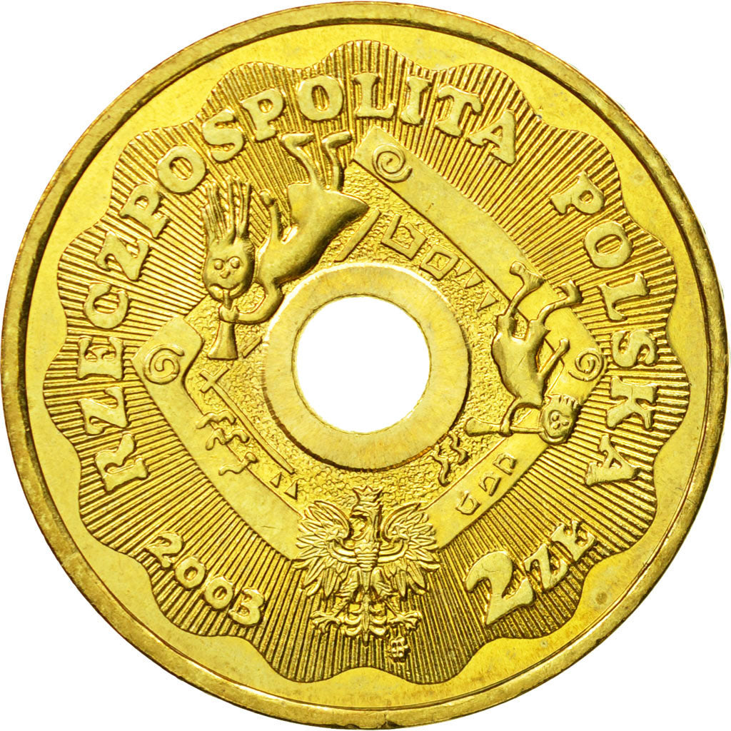 Coin, Poland, 2 Zlote, 2003, Warsaw, MS(63), Brass, KM:446