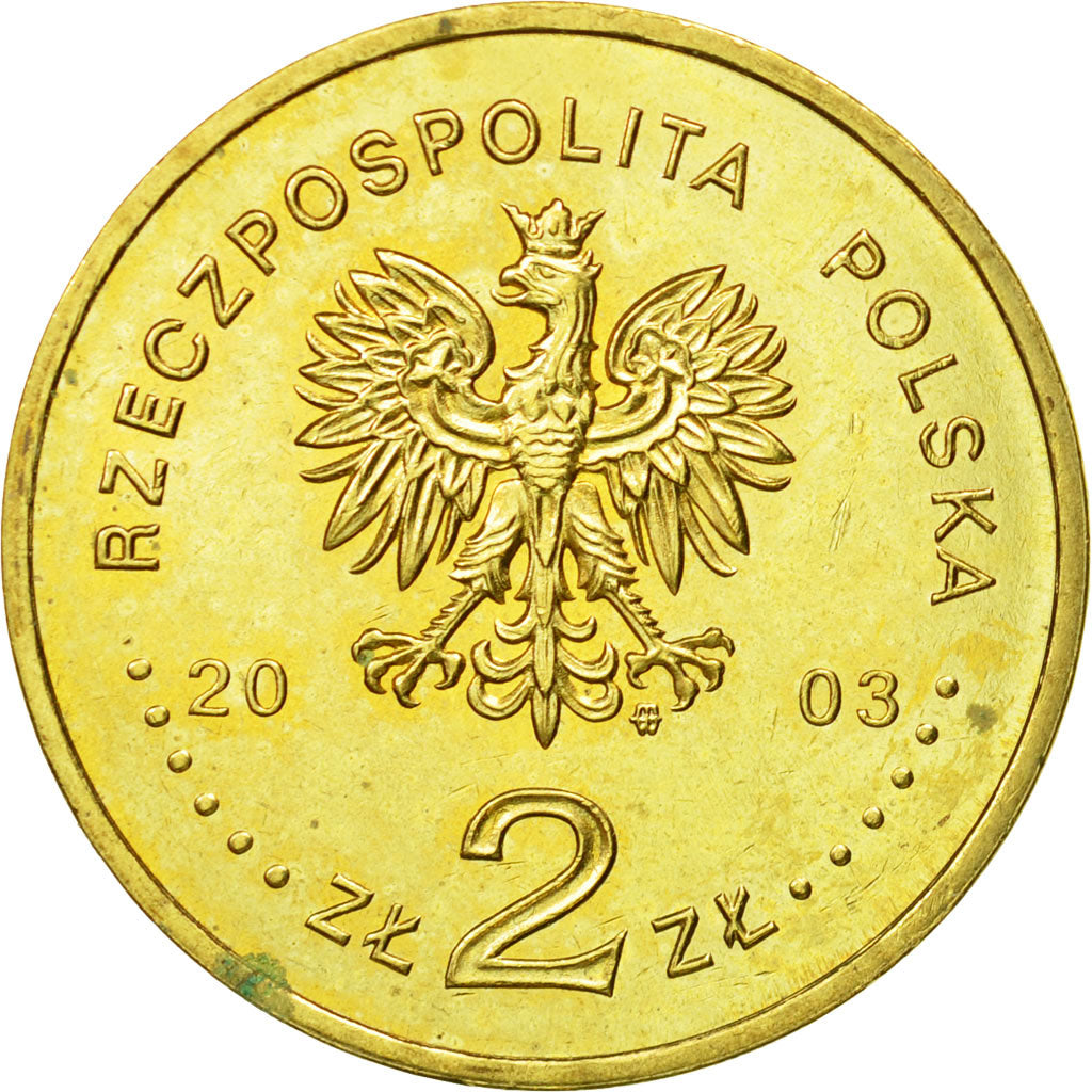 Coin, Poland, 2 Zlote, 2003, Warsaw, MS(63), Brass, KM:456