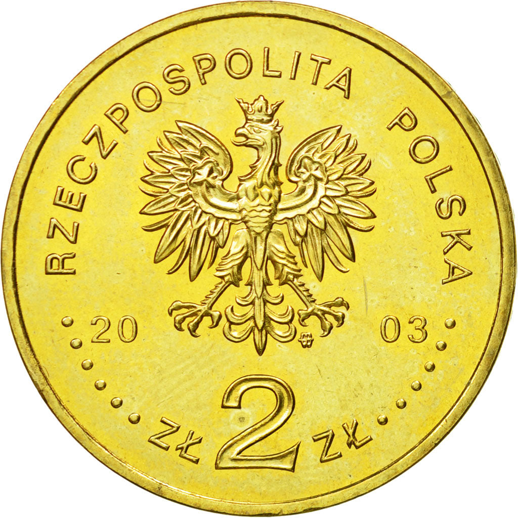 Coin, Poland, 2 Zlote, 2003, Warsaw, MS(63), Brass, KM:455