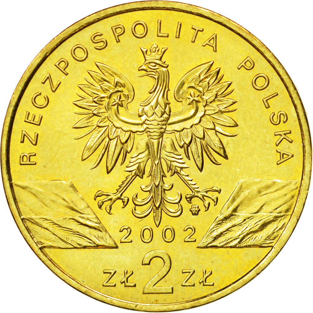 Coin, Poland, 2 Zlote, 2002, Warsaw, MS(63), Brass, KM:427