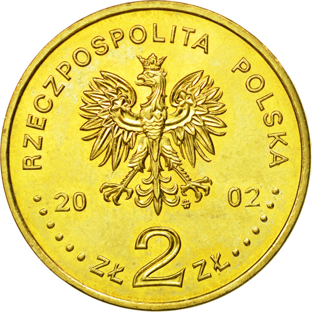 Coin, Poland, 2 Zlote, 2002, Warsaw, MS(63), Brass, KM:431