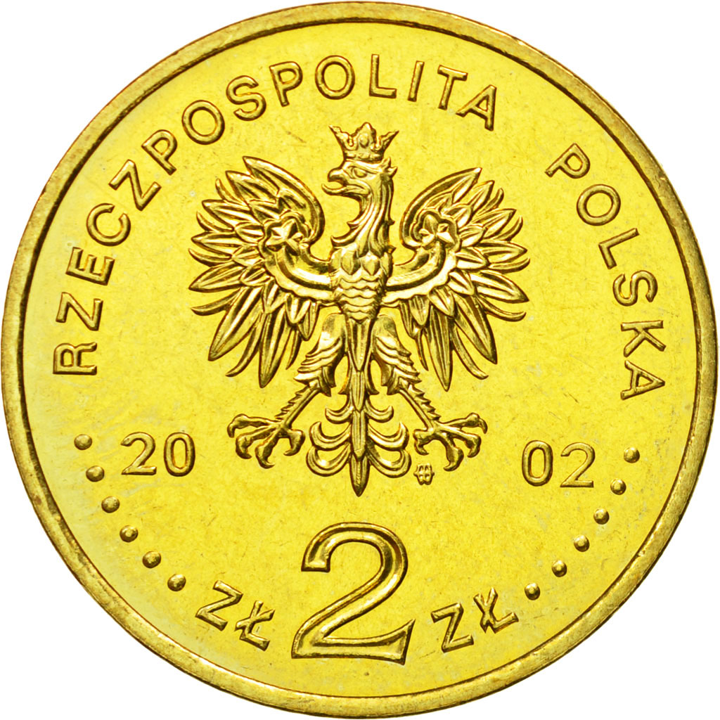 Coin, Poland, 2 Zlote, 2002, Warsaw, MS(63), Brass, KM:440