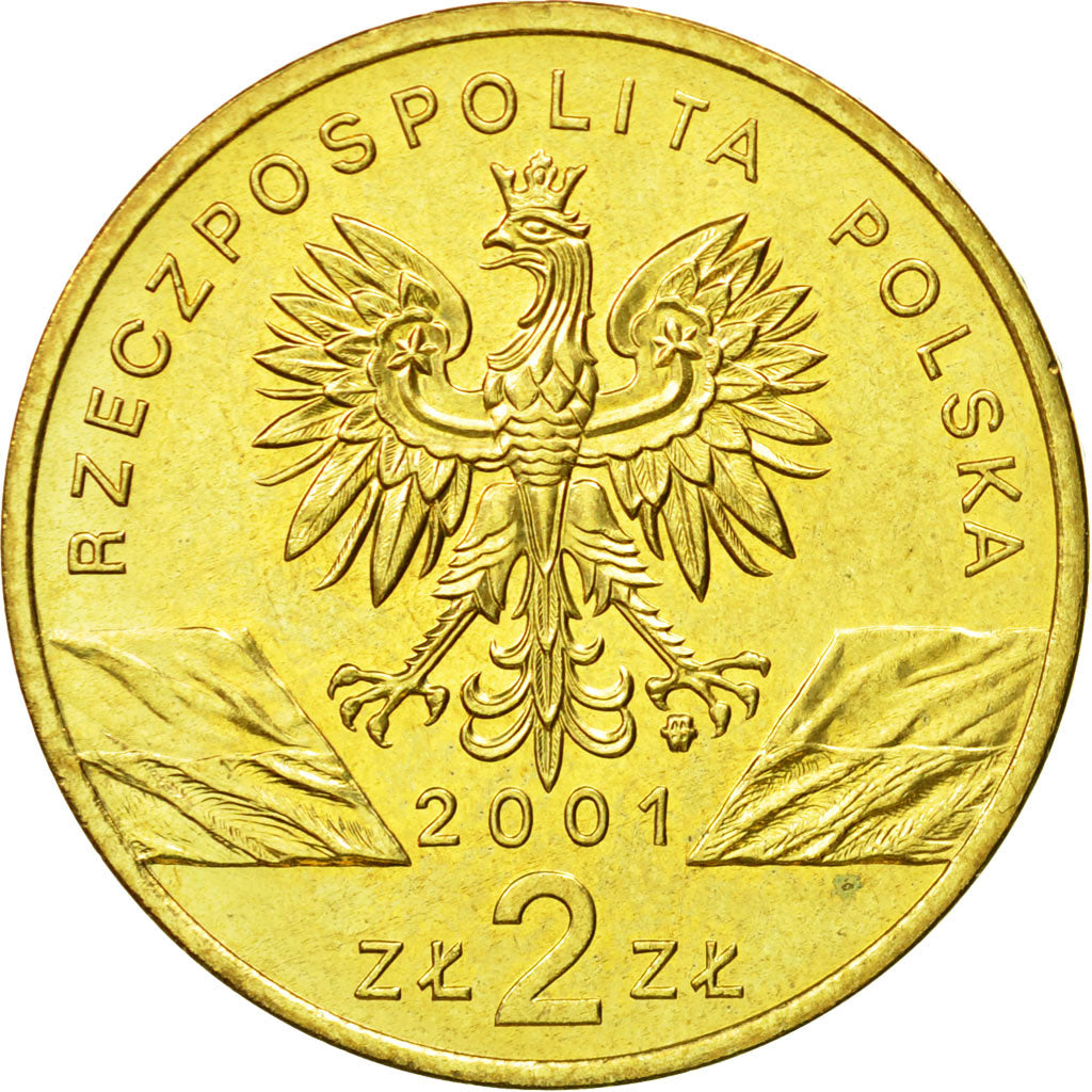 Coin, Poland, 2 Zlote, 2001, Warsaw, MS(63), Brass, KM:414