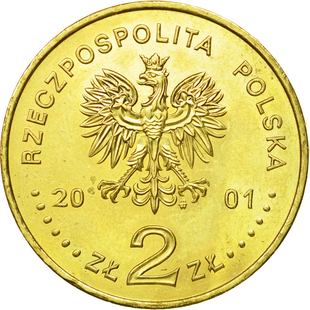 Coin, Poland, 2 Zlote, 2001, Warsaw, MS(63), Brass, KM:412