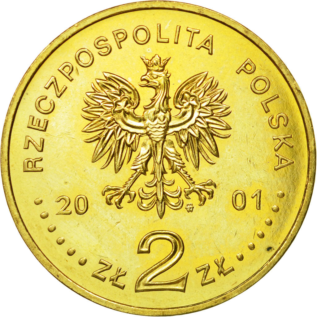 Coin, Poland, 2 Zlote, 2001, Warsaw, MS(63), Brass, KM:410