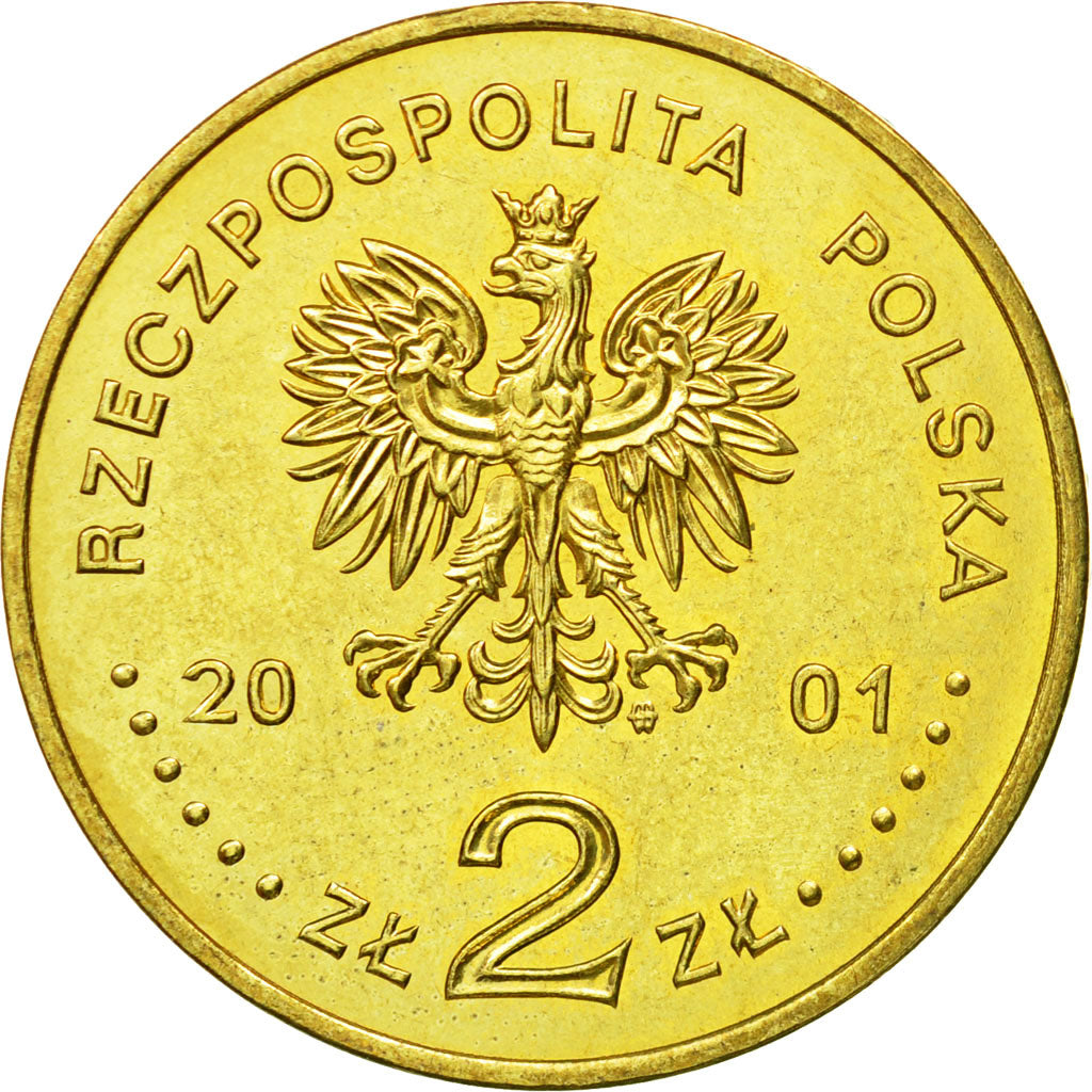 Coin, Poland, 2 Zlote, 2001, Warsaw, MS(63), Brass, KM:418