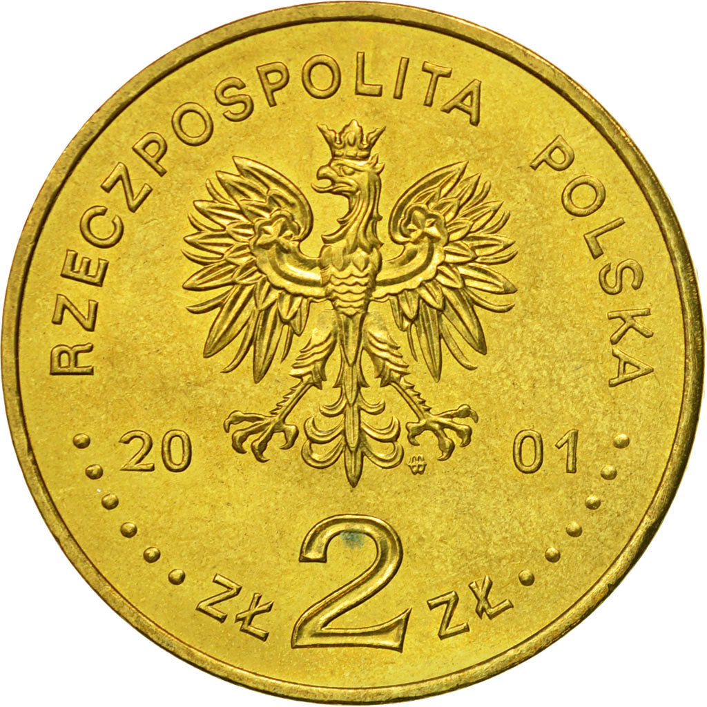 Coin, Poland, 2 Zlote, 2001, Warsaw, MS(63), Brass, KM:426