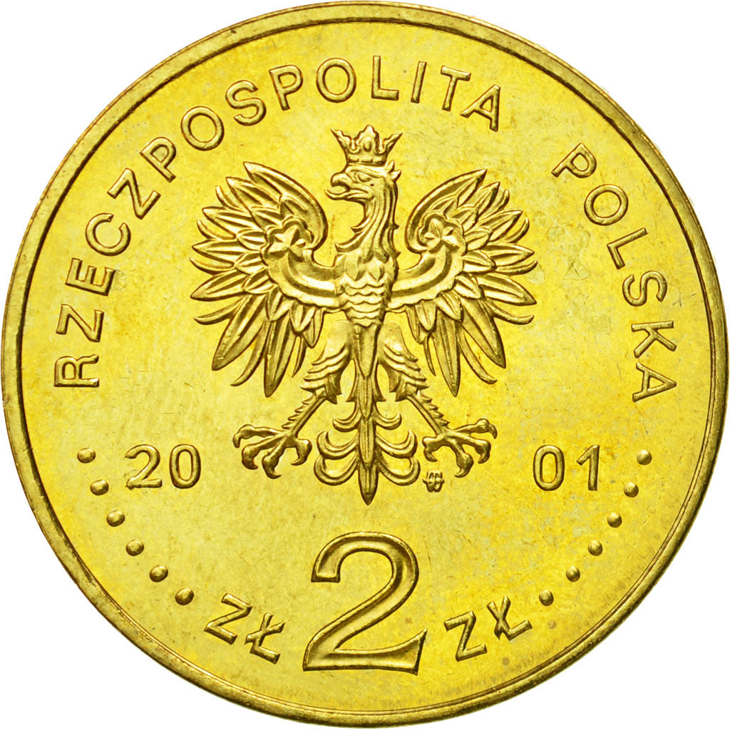 Coin, Poland, 2 Zlote, 2001, Warsaw, MS(63), Brass, KM:423