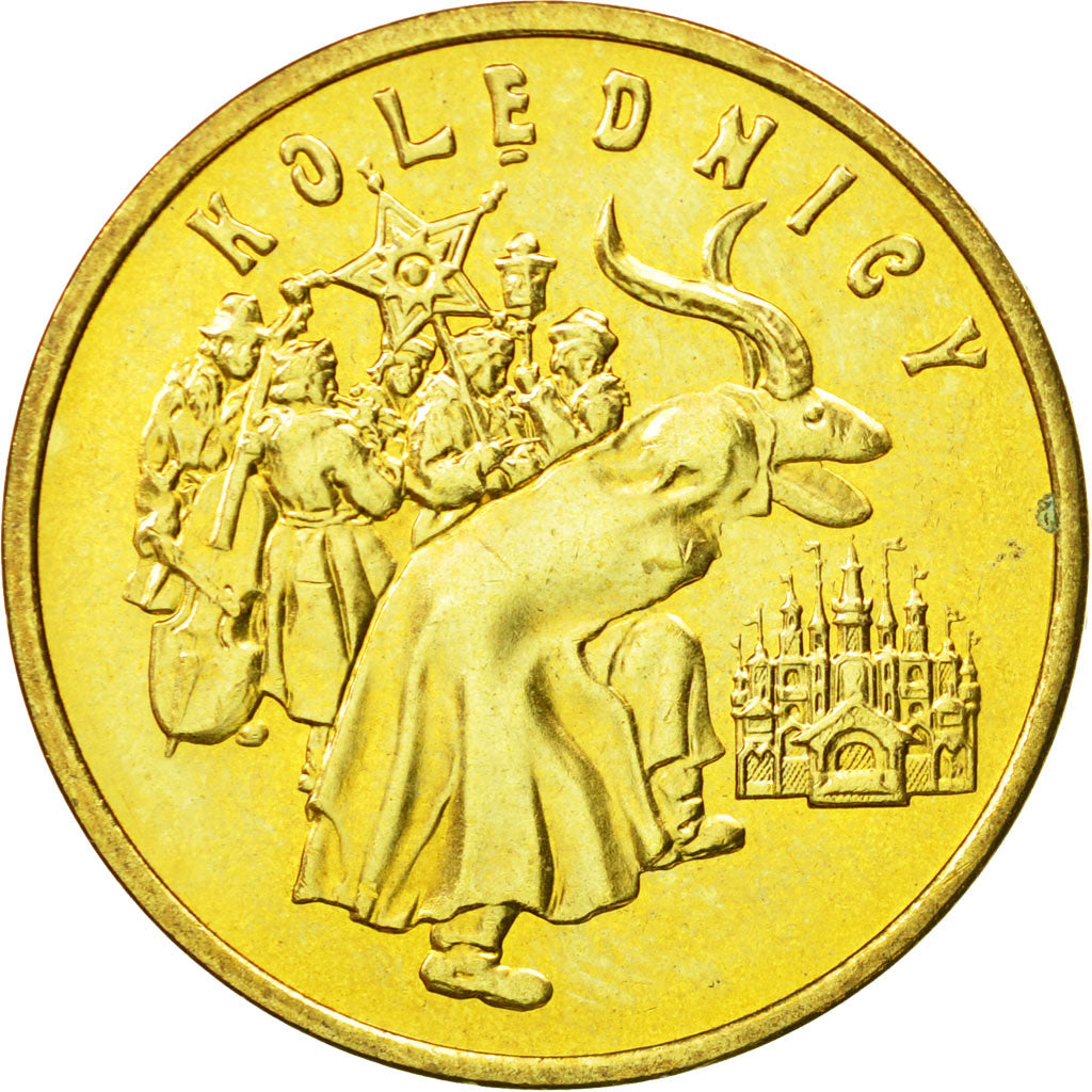 Coin, Poland, 2 Zlote, 2001, Warsaw, MS(63), Brass, KM:422