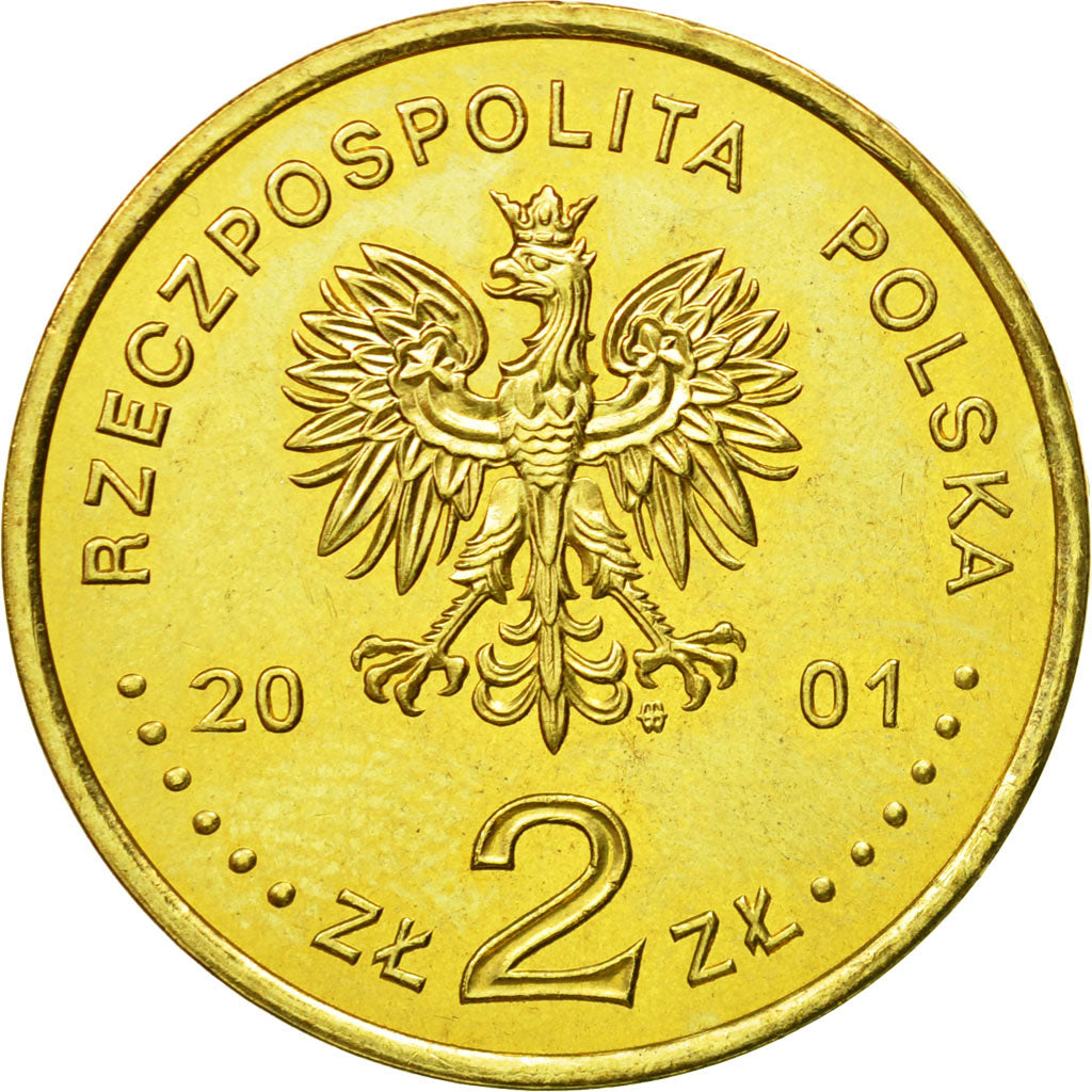 Coin, Poland, 2 Zlote, 2001, Warsaw, MS(63), Brass, KM:422