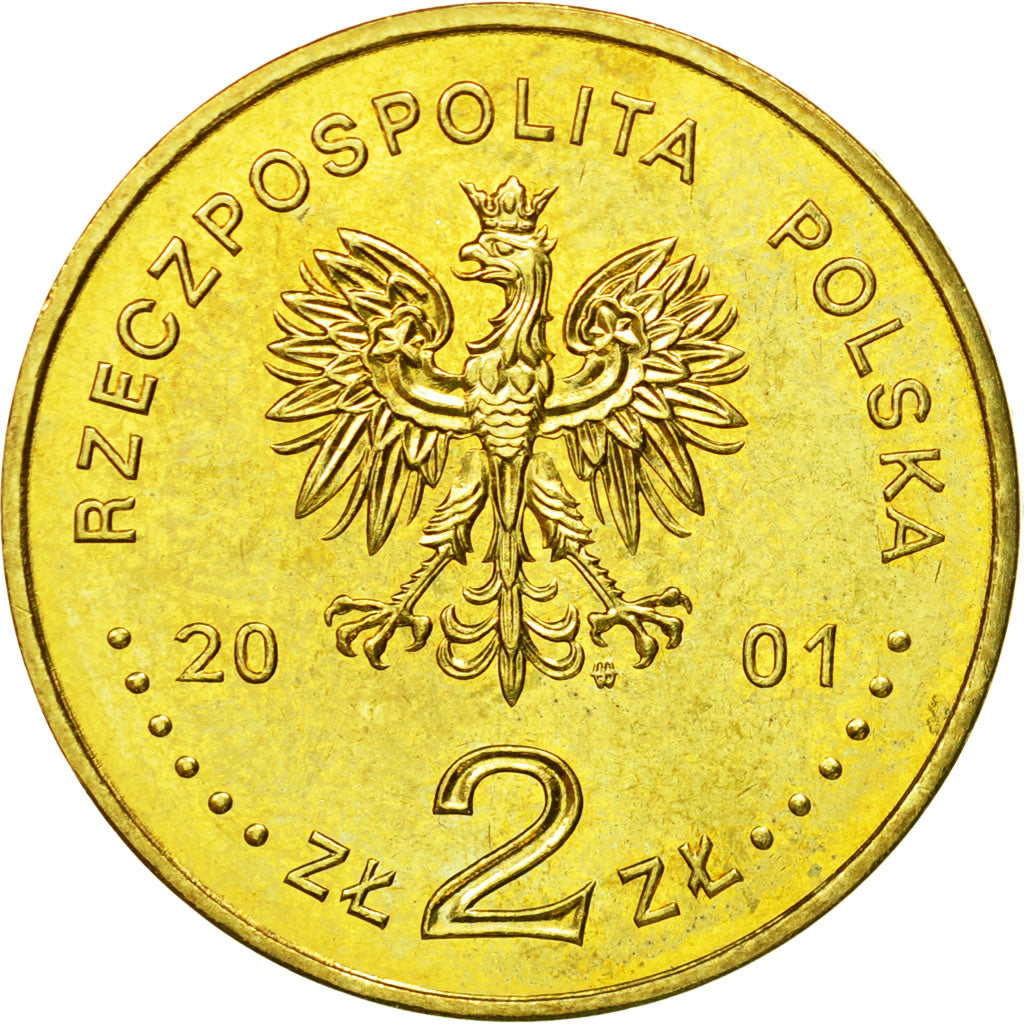 Coin, Poland, 2 Zlote, 2001, Warsaw, MS(63), Brass, KM:421