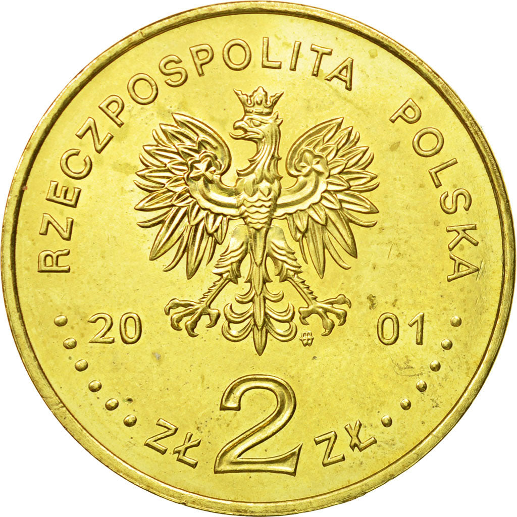 Coin, Poland, 2 Zlote, 2001, Warsaw, MS(63), Brass, KM:408