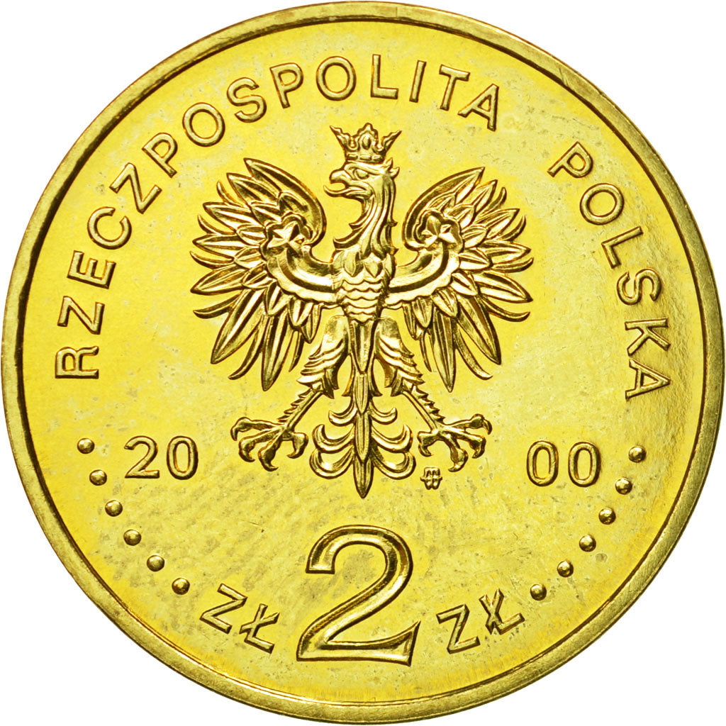 Coin, Poland, 2 Zlote, 2000, Warsaw, MS(63), Brass, KM:377