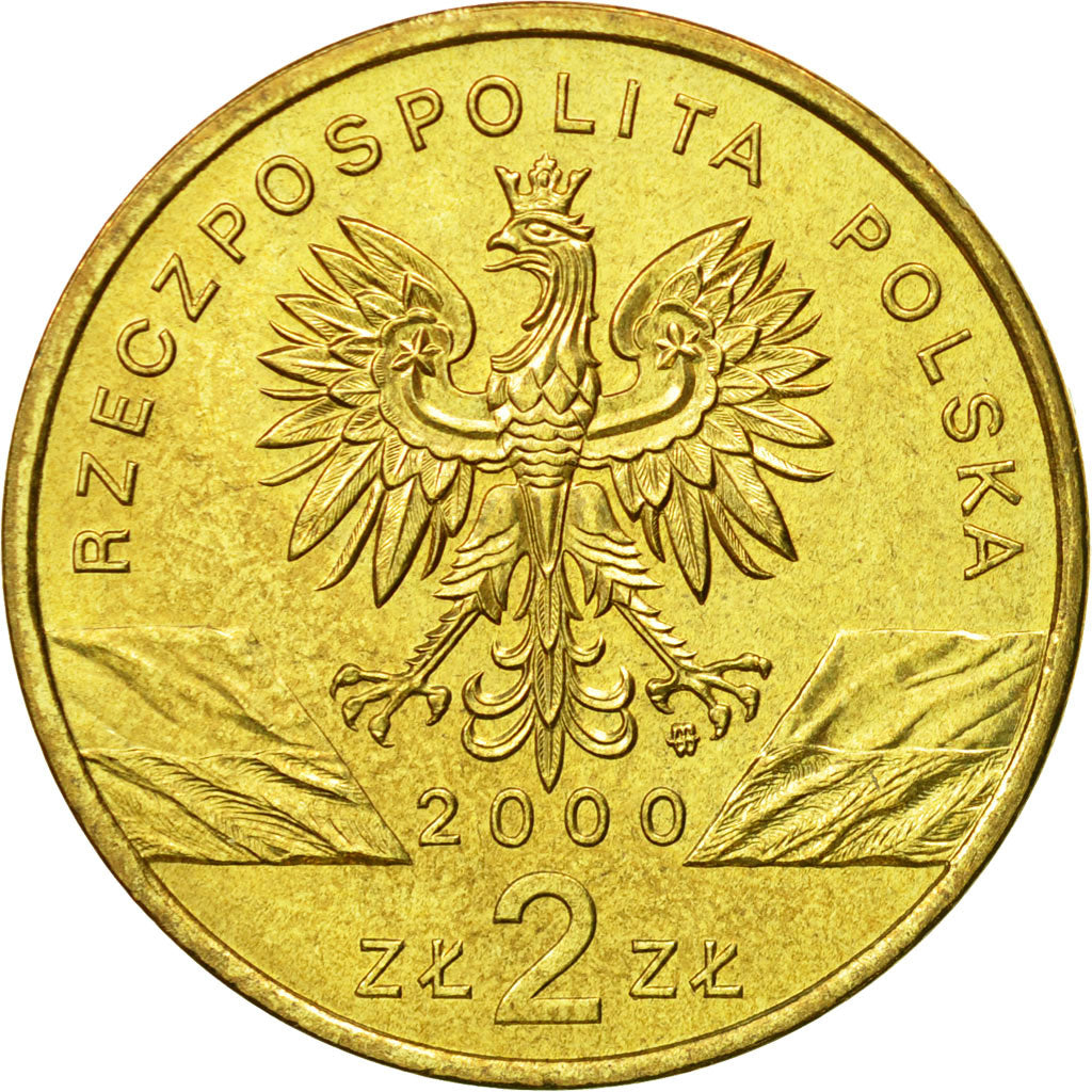 Coin, Poland, 2 Zlote, 2000, Warsaw, MS(63), Brass, KM:388