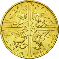 Coin, Poland, 2 Zlote, 2000, Warsaw, MS(63), Brass, KM:376
