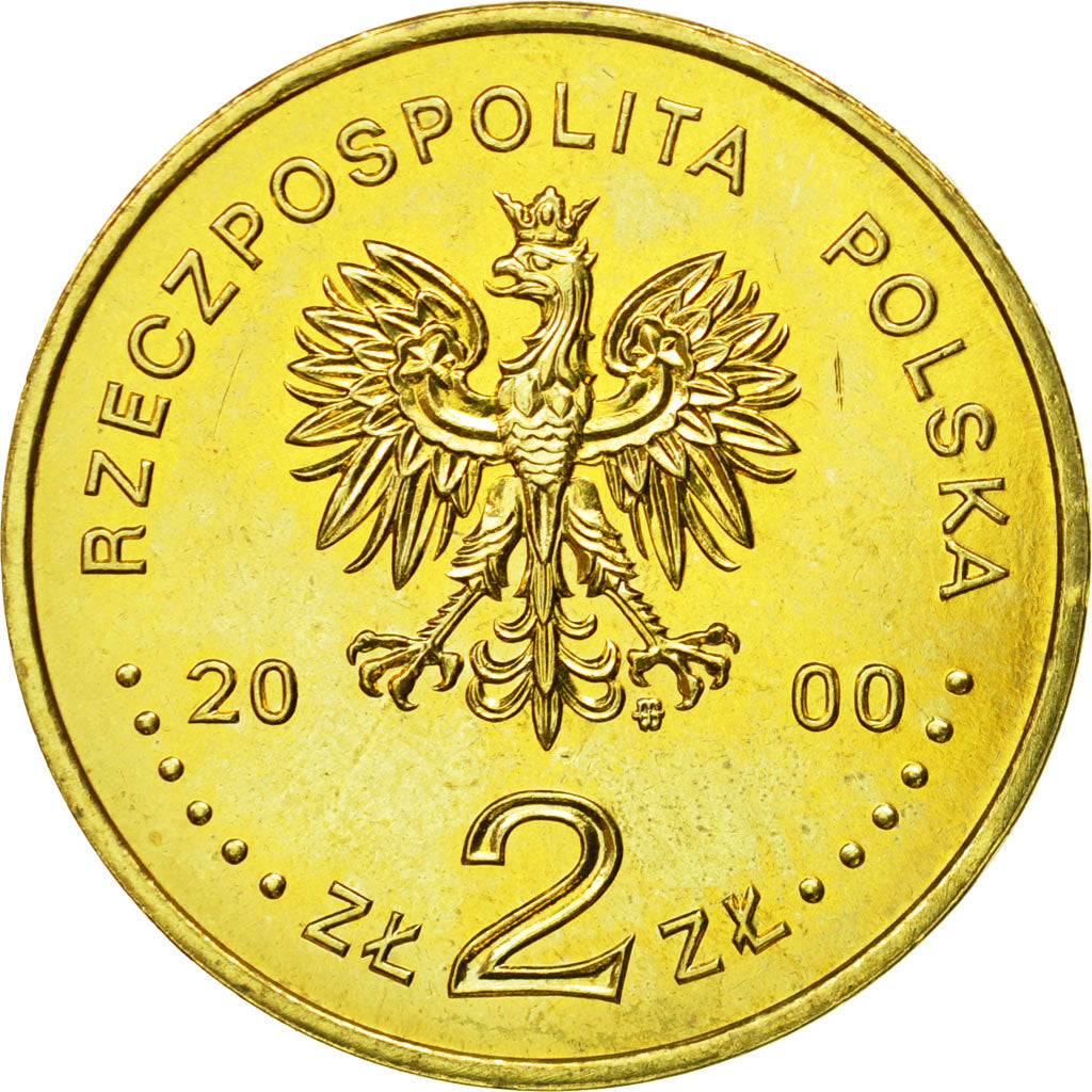 Coin, Poland, 2 Zlote, 2000, Warsaw, MS(63), Brass, KM:398