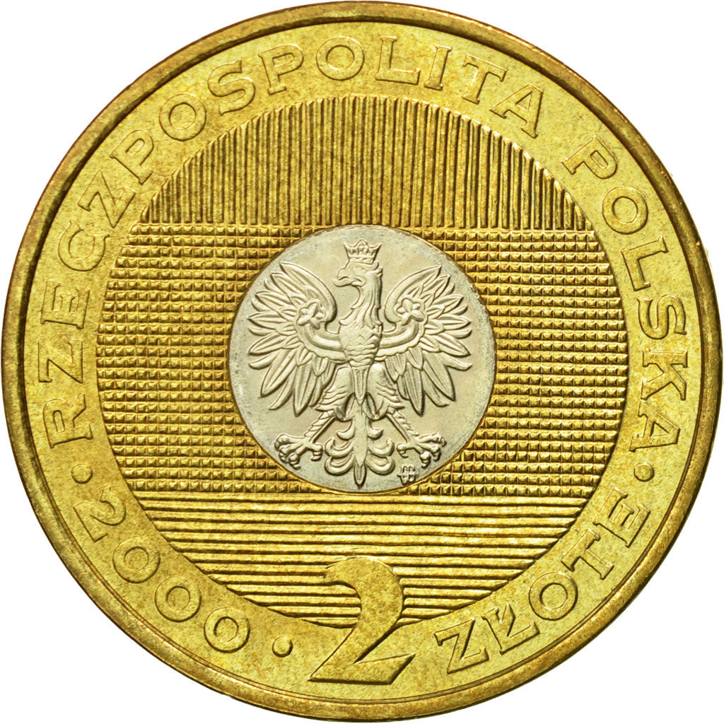 Coin, Poland, 2 Zlote, 2000, Warsaw, MS(63), Bi-Metallic, KM:374