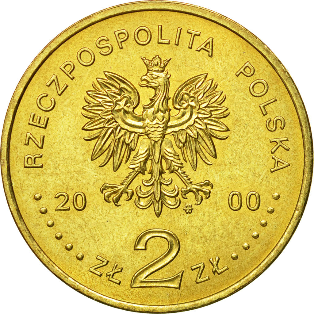 Coin, Poland, 2 Zlote, 2000, Warsaw, MS(63), Brass, KM:394