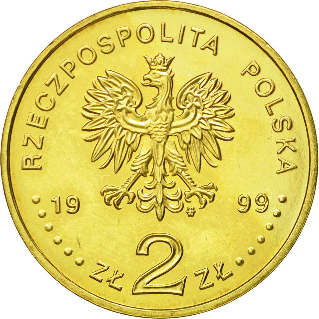 Coin, Poland, 2 Zlote, 1999, Warsaw, MS(63), Brass, KM:368