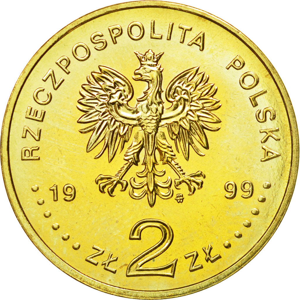 Coin, Poland, 2 Zlote, 1999, Warsaw, MS(63), Brass, KM:363