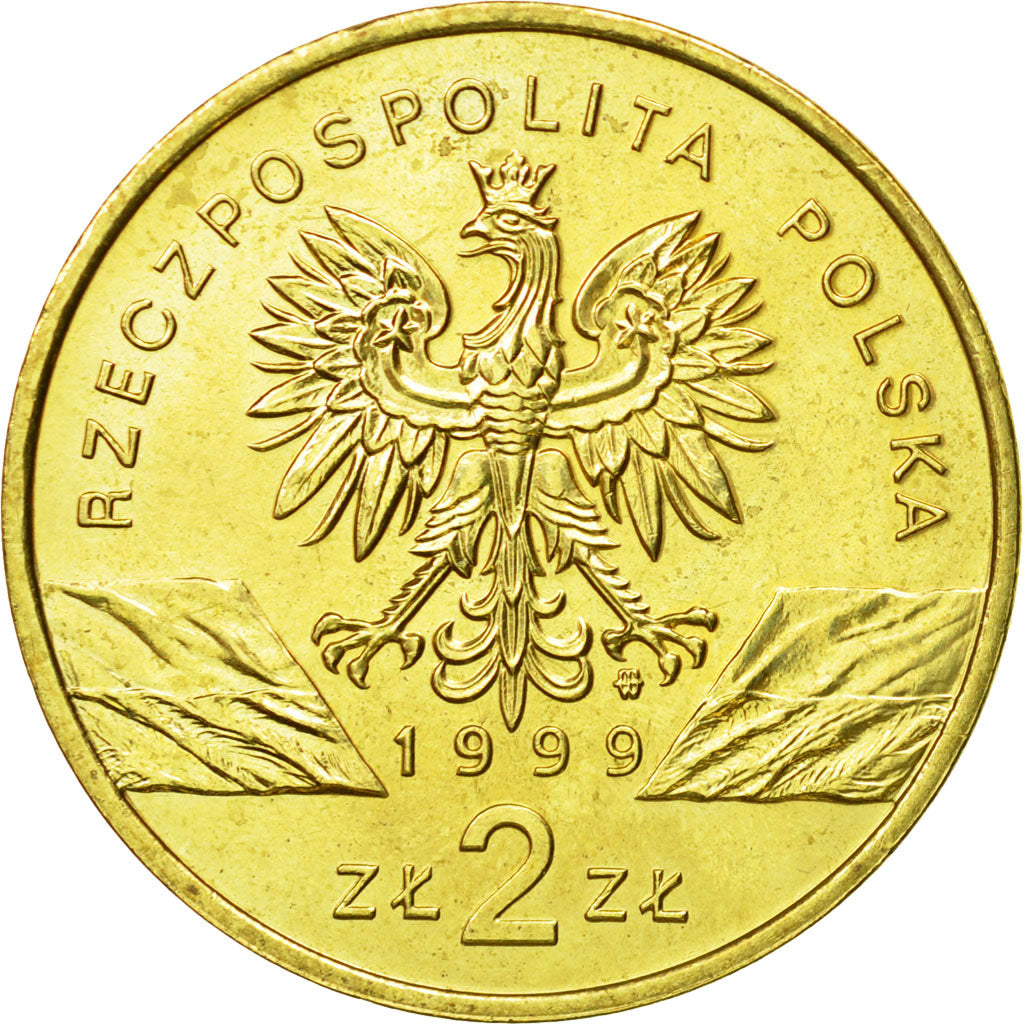 Coin, Poland, 2 Zlote, 1999, Warsaw, MS(63), Brass, KM:355